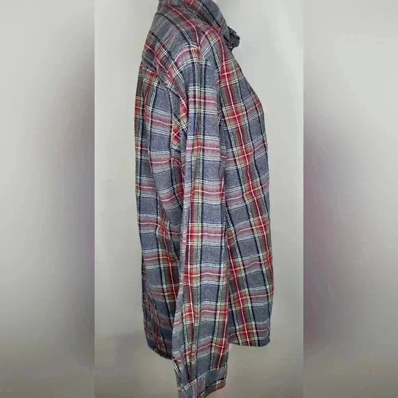 LL BEAN Scotch Gray Plaid Flannel Shirt Traditional Fit Mens Sz M Long Sleeve - Picture 7 of 9